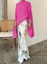 Elegant Long Sleeve  Simple Plain Loose Shirt