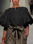 Regular Fit Urban Boat Neck Plain Blouse
