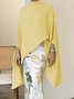 Elegant Long Sleeve  Simple Plain Loose Shirt