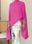 Elegant Long Sleeve  Simple Plain Loose Shirt
