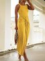 Crew Neck Regular Fit Urban Ruched Knot Front Dress