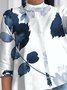 Floral Urban Printing Half Turtleneck Blouse