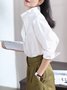 Plain Urban Shirt Collar Loose Blouse