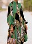 Long sleeve Loose Geometric Stand Collar Urban Dress