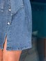 Elegant Plain Regular Fit Denim Mini Dress With No Belt