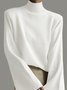 Half Turtleneck Yarn/Wool Yarn Plain Urban Sweater