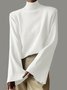 Half Turtleneck Yarn/Wool Yarn Plain Urban Sweater