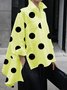 Shirt Collar Polka Dots Shift Elegant Top