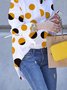 Urban Loose Polka Dots Shirt Collar Blouse