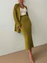 Regular Fit Urban Plain Midi Skirt