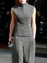 Half Turtleneck Urban Regular Fit Plain Tank Top