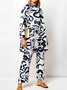 Shirt Collar Loose Elegant Abstract Blouse