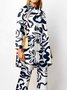 Shirt Collar Loose Elegant Abstract Blouse