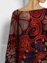 Boat Neck Urban Abstract Loose Shirt