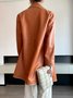 Long Sleeve Pu Urban Lapel Collar Leather Coat