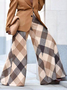 Loose Plaid Urban Fashion Long Pants Wide leg pants