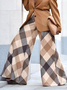 Loose Plaid Urban Fashion Long Pants Wide leg pants