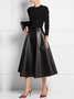 Urban  Simple Pu  Plain  Umbrella Skirt
