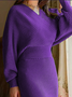 Plus Size Urban Regular Fit Sweater Midi Dress With No Belt