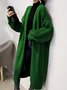 Plain   Urban Loose  Long Sleeve Sweater  Cardigan