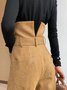High Waist Urban Plain Regular Fit Fashion Pants With Belt