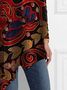 Plus Size Long Sleeve Loosen Abstract Urban Shirt