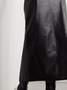 Plain Regular Fit Urban Pu Leather Skirt