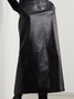 Plain Regular Fit Urban Pu Leather Skirt