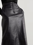 Plain Regular Fit Urban Pu Leather Skirt