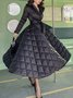 Shawl Collar Elegant Regular Fit Plain Padded Jacket With Belt