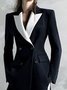 Shawl Collar Regular Fit Contrast Stitching Urban Blazer