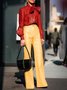 Urban Regular Fit Bow Long Sleeve PU Top