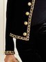 Urban Velvet Plain Buttoned Regular Fit Jacket