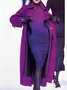 Plus Size Loose Shawl Collar Urban Long Sleeve Plain Coat