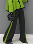 High Elasticity Urban Loose Color Block Long Pants Straight pants
