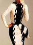 Color Block Urban Tight Long Sleeve Sweater