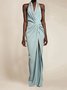 V Neck Urban Knot Front Dress