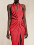 V Neck Urban Knot Front Dress