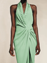 V Neck Urban Knot Front Dress