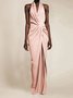 V Neck Urban Knot Front Dress