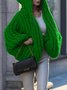Long Sleeve Loose Plain Urban Cardigan