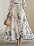 Morden Balloon Sleeve V Neck Dress With No