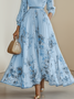 Morden Balloon Sleeve V Neck Dress With No