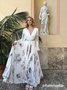 Morden Balloon Sleeve V Neck Dress With No