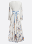 Morden Balloon Sleeve V Neck Dress With No