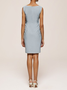 Urban Crew Neck Bow Plain Dress For Women