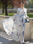 Morden Balloon Sleeve V Neck Dress With No