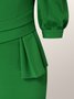 Elegant Skinny Crew Neck Solid Midi Dress