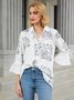 Long Sleeve Elegant Letter  Top