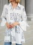 Long Sleeve Elegant Letter  Top
